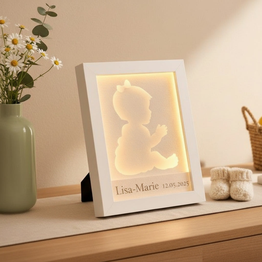 Foto von einem Strukturbild mit Babymotiv.